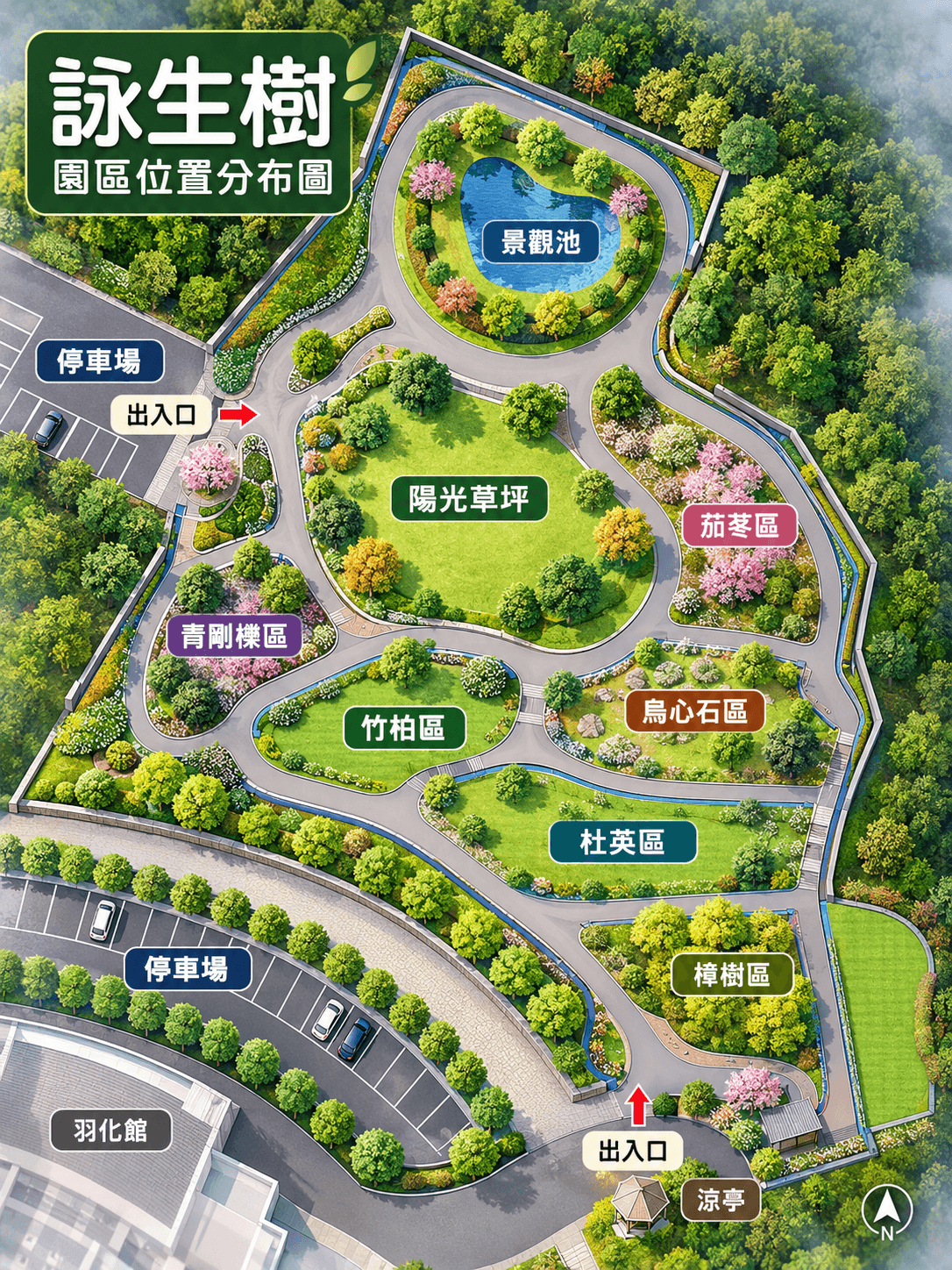 新竹樹葬、環保葬完整指南|一次瞭解申請流程、費用、園區位置與禮儀服務 - 新竹詠生樹園區分布示意圖 4 新竹詠生樹園區分布示意圖